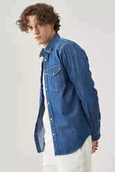 LEE REGULAR WESTERN MĘSKA KOSZULA JEANSOWA DIPPED BLUE L66WPLLA 112145397